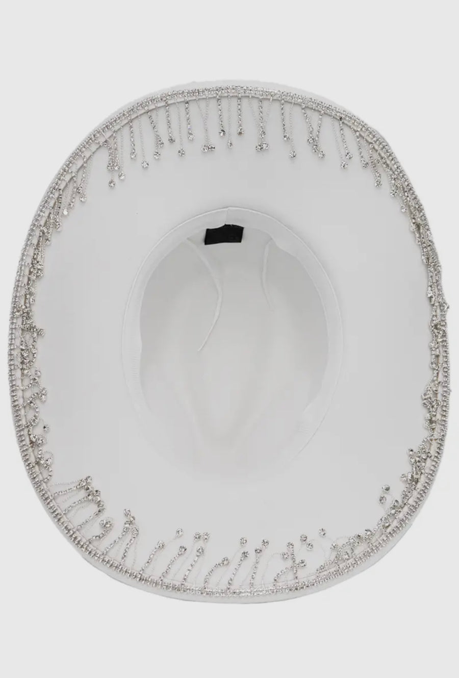 White Rhinestones Fringe Western Hat - Coastal Cowgirls