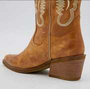 Journey Tan Leather Western Cowboy Boots - Coastal Cowgirls