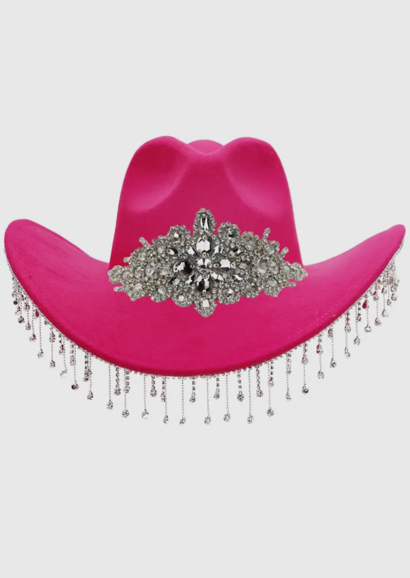 Pink Rhinestones Fringe Western Hat - Coastal Cowgirls