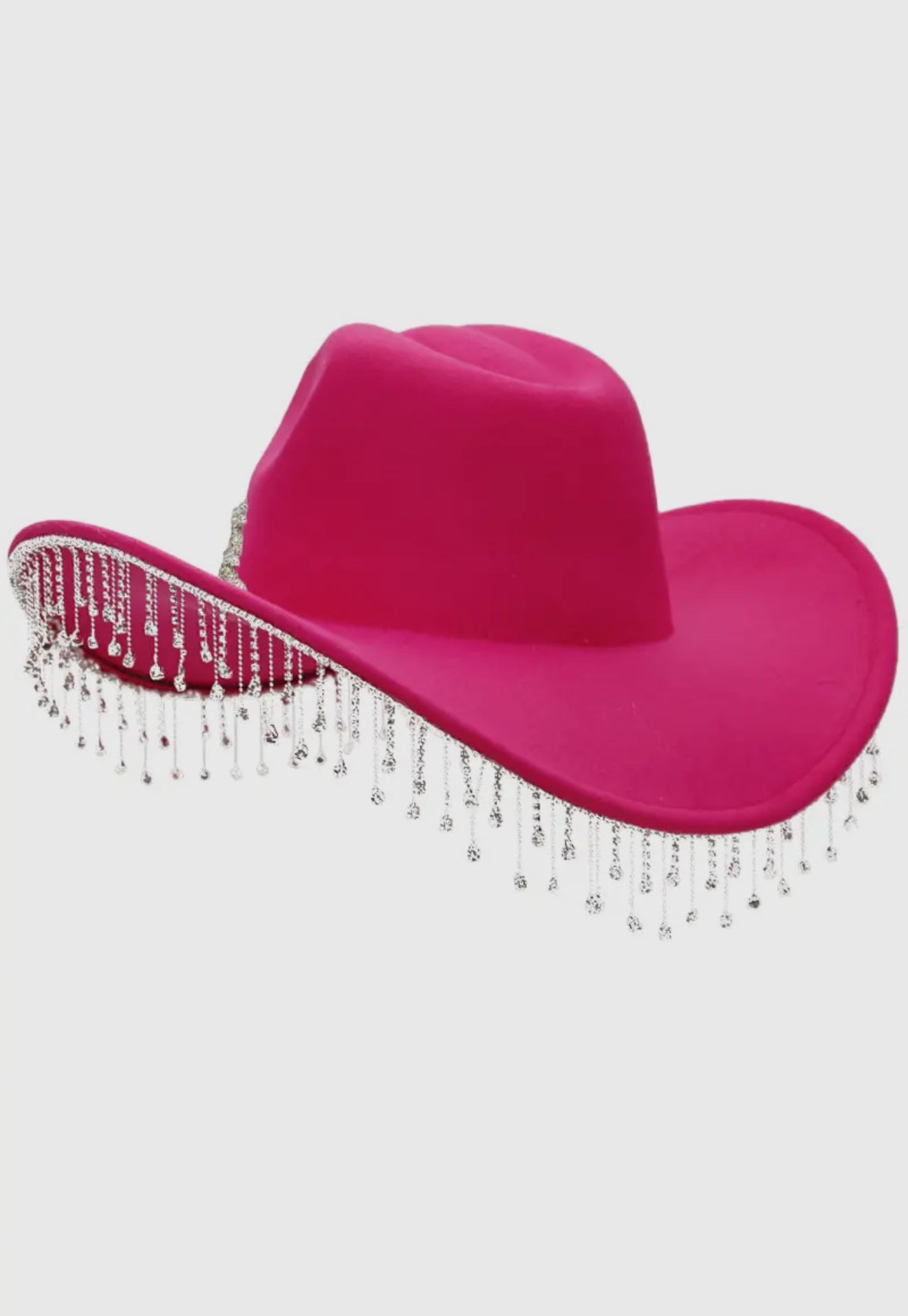 Pink Rhinestones Fringe Western Hat - Coastal Cowgirls