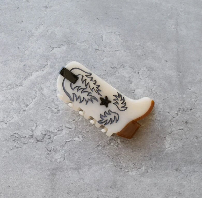 Cowgirl Boot Hair Clip Tiepology Cream