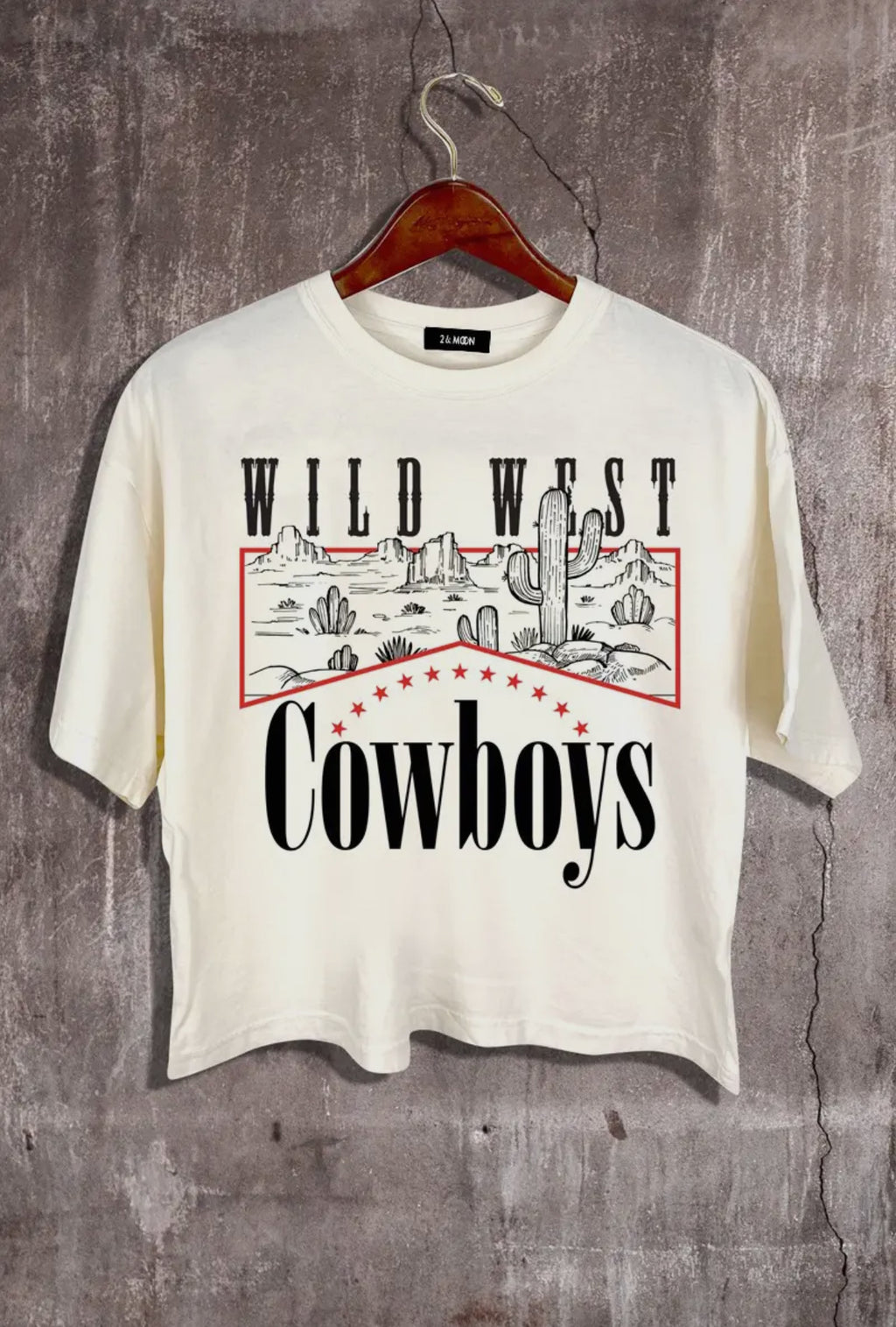 Cornflower Plaid 'Wild West' Graphic Cotton Top