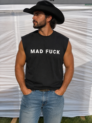 Mad Fuck Black Cotton Muscle Tee