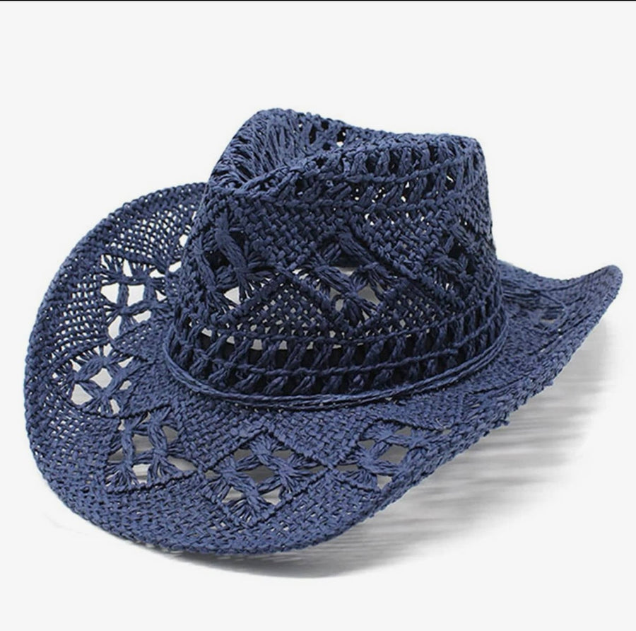 Woven Straw Cowboy Hat | Lightweight Western Sun Hat for Women