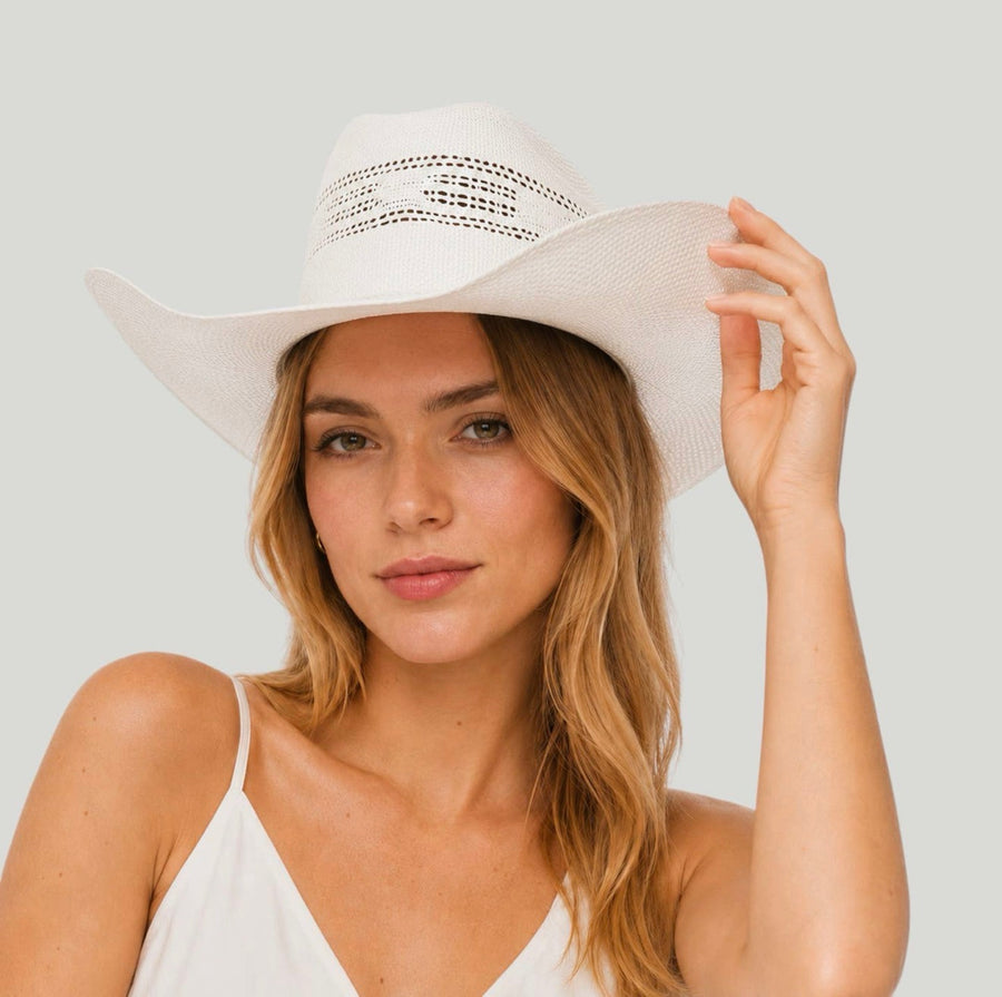 High Noon Wide Brim Straw Cowboy Hat | Women’s Classic Western Hat