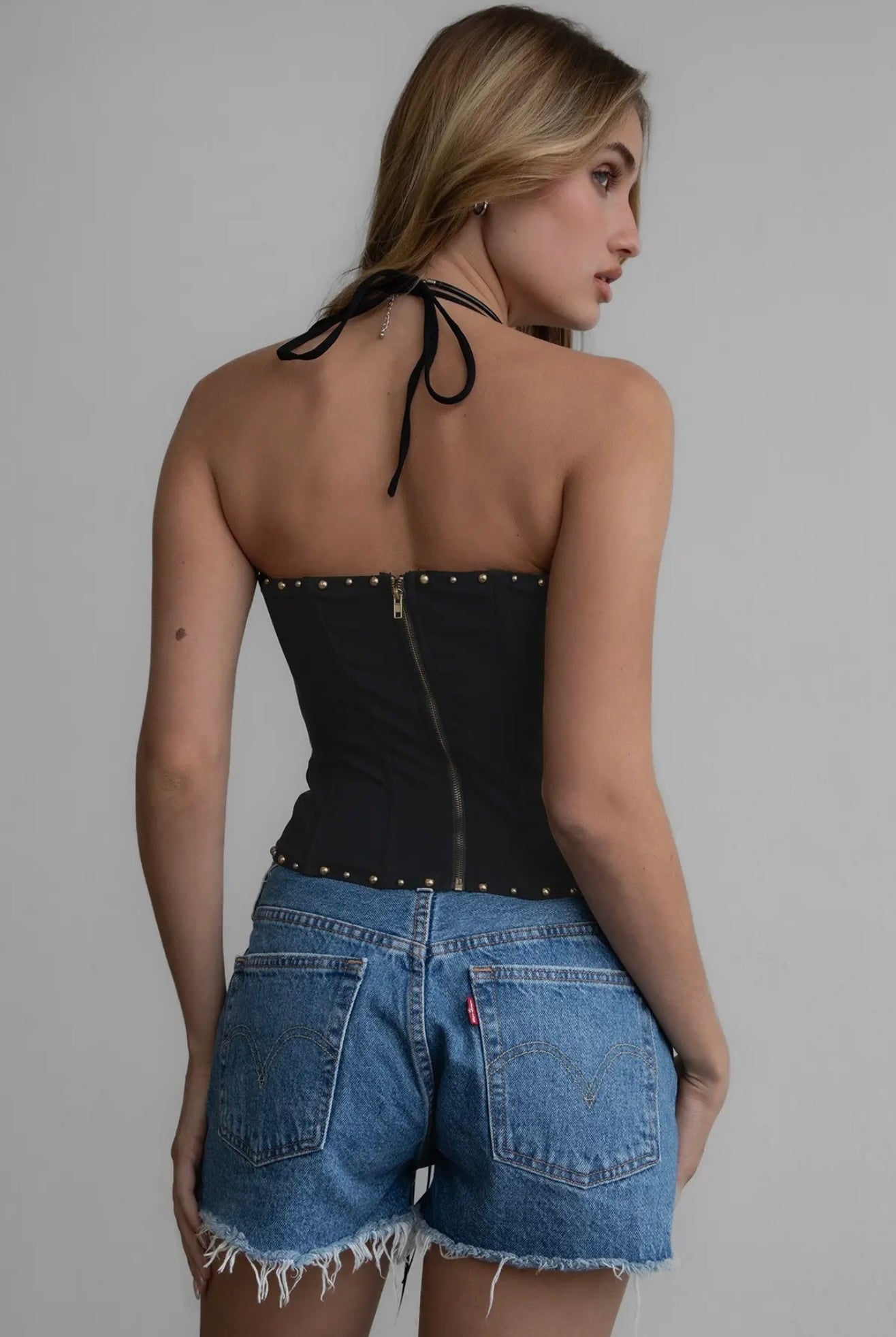 Black Western Bustier Top