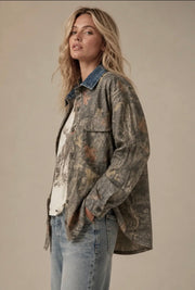 Wildwood Camo Denim Collar Overshirt