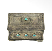 Small 9-Stone Turquoise Box | J. Alexander Rustic Silver