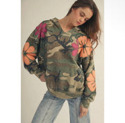 Wildflower Rebel – Vintage Camo Floral Patchwork Hoodie