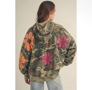 Wildflower Rebel – Vintage Camo Floral Patchwork Hoodie