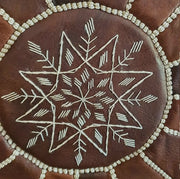 Handcraft Brown Moroccan Leather Pouf