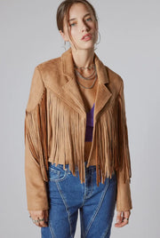 Camel Fringe Western Jacket