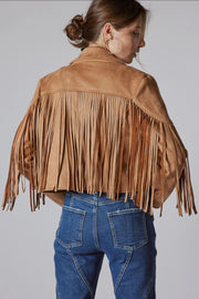 Camel Fringe Western Jacket