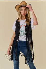 Stud Western Fringe Vest