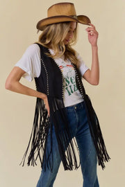 Stud Western Fringe Vest