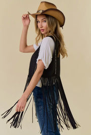 Stud Western Fringe Vest