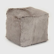 Premium Western Real Goat Fur Ottoman Pouf
