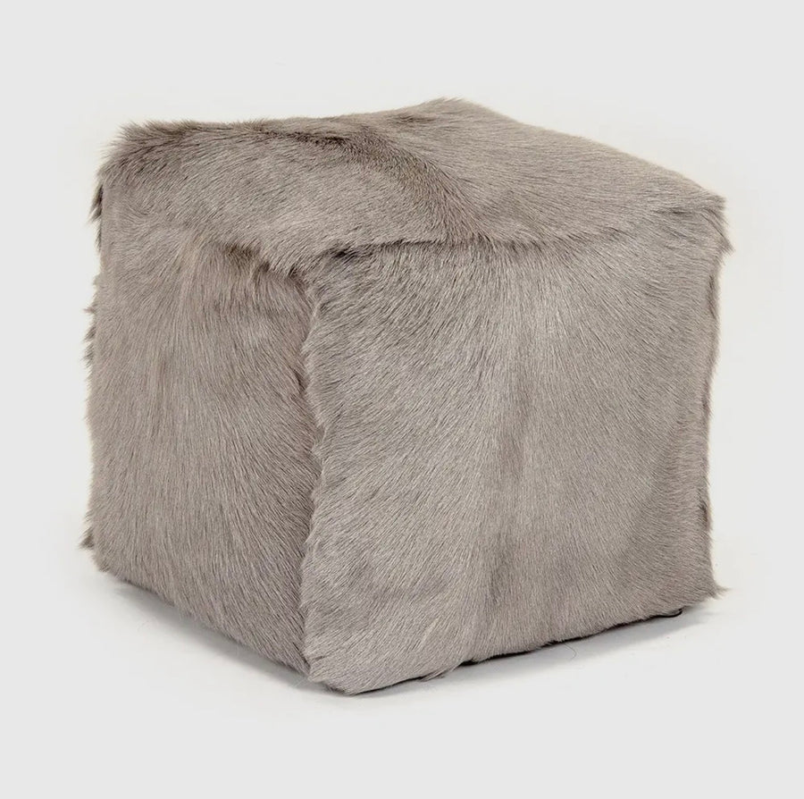 Premium Western Real Goat Fur Ottoman Pouf