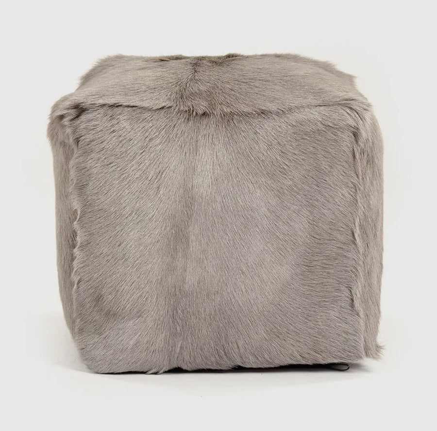 Premium Western Real Goat Fur Ottoman Pouf