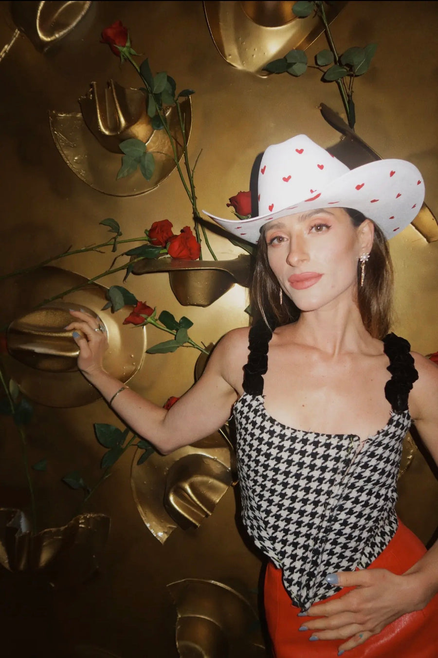 White Heart Cowboy Hat for Women