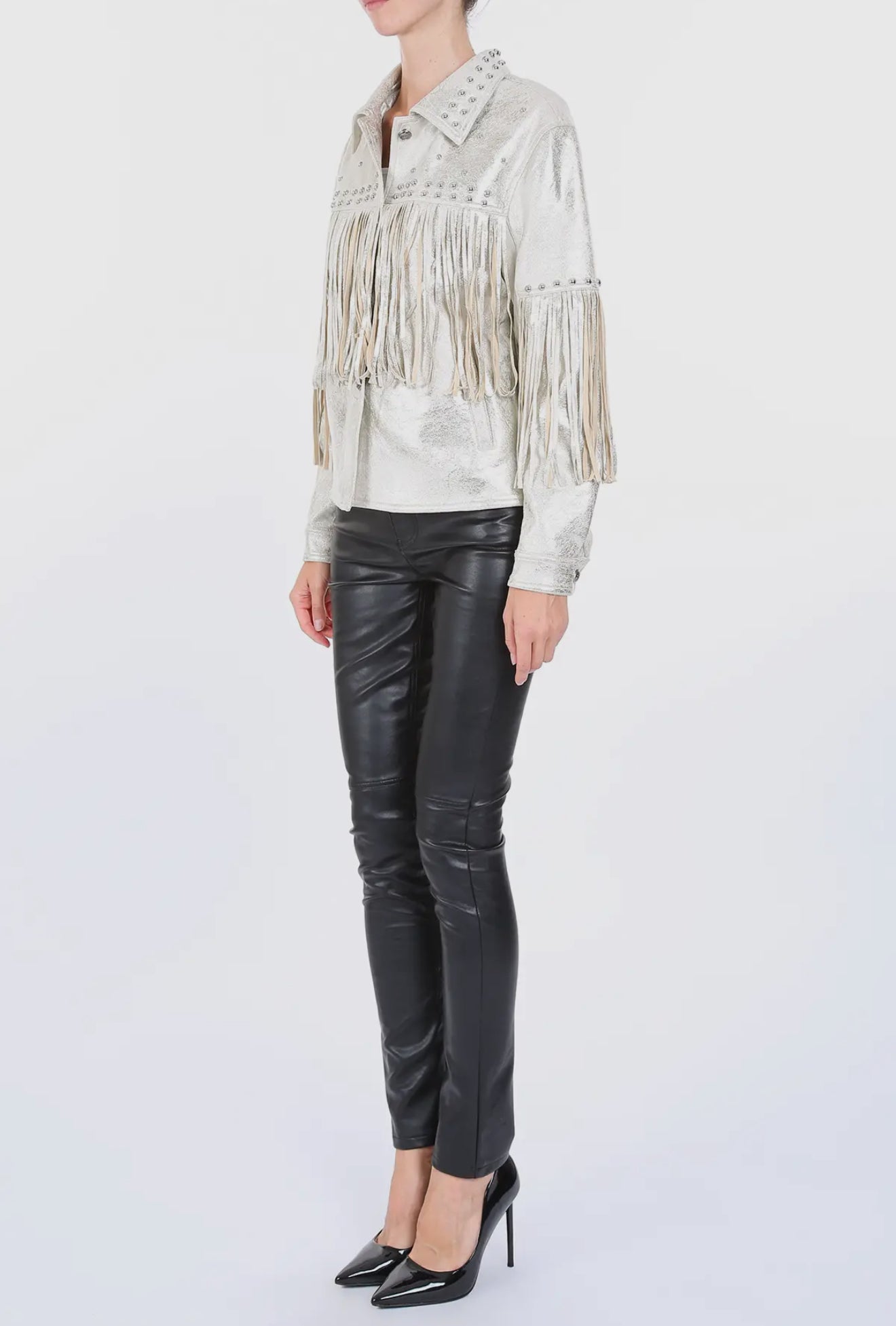 Metallic Tassel Detail & Studded Jacket