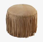 Leather Suede Ottoman Pouf