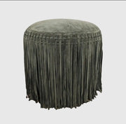 Leather Suede Ottoman Pouf