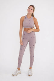 Leggings de yoga de cintura alta con estrellas jaspeadas